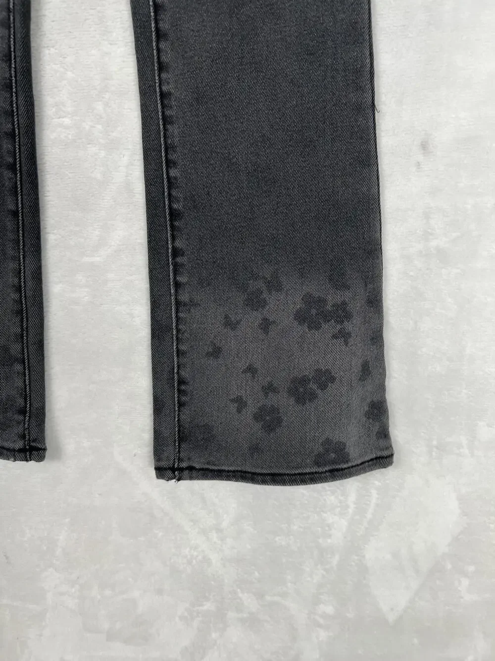 Levi's Flare Jeans Girls 12 Gray 726 Floral Hem Adjustable Waist Stretch Denim